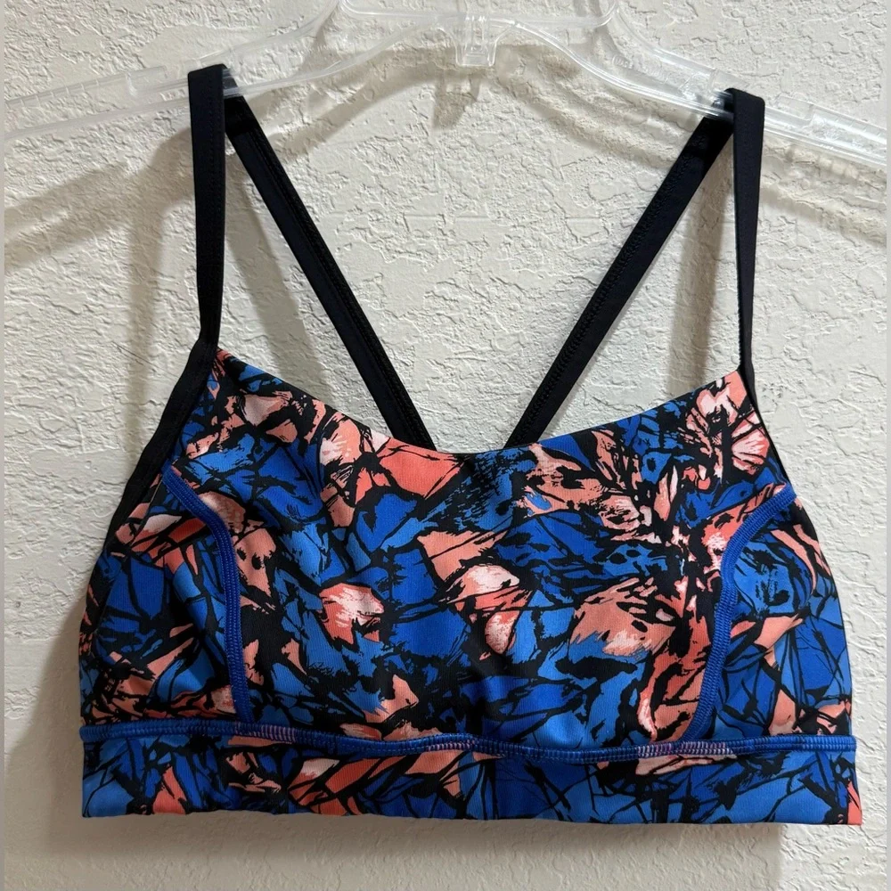 Lululemon Free to Be Bra Size 8 – Abstract Blue/Coral Print, Supportive Cups - Picture 8 of 9